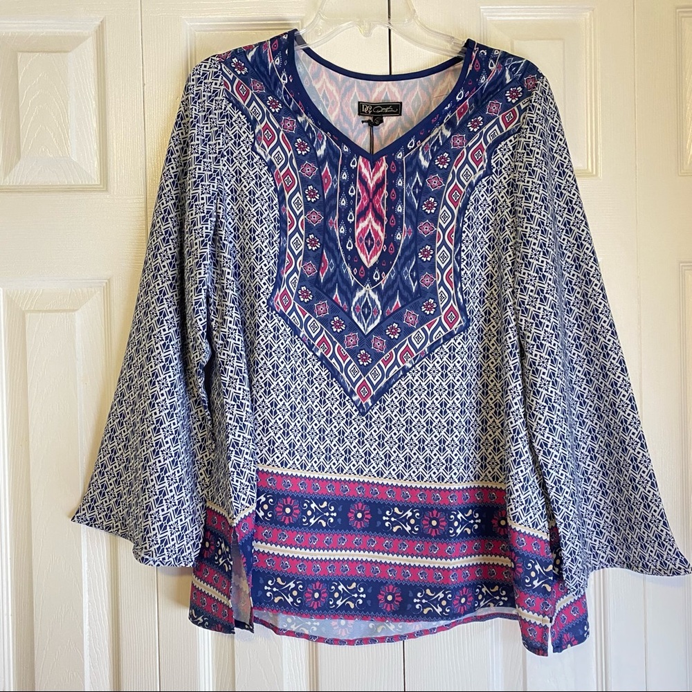Diane Gilman DG2 NWT V Neck Long Sleeve Blouse